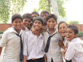 Kids at Raj Ghat