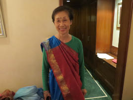 Wearing Sari