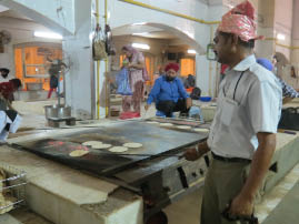 Preparing meal at Sikh Temple