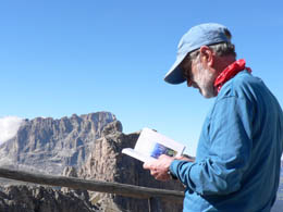 Bill studying his trail guide