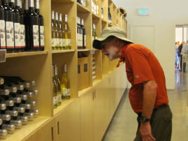 Bill checking out the wines