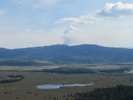 Jackson Hole with Fire in the distance